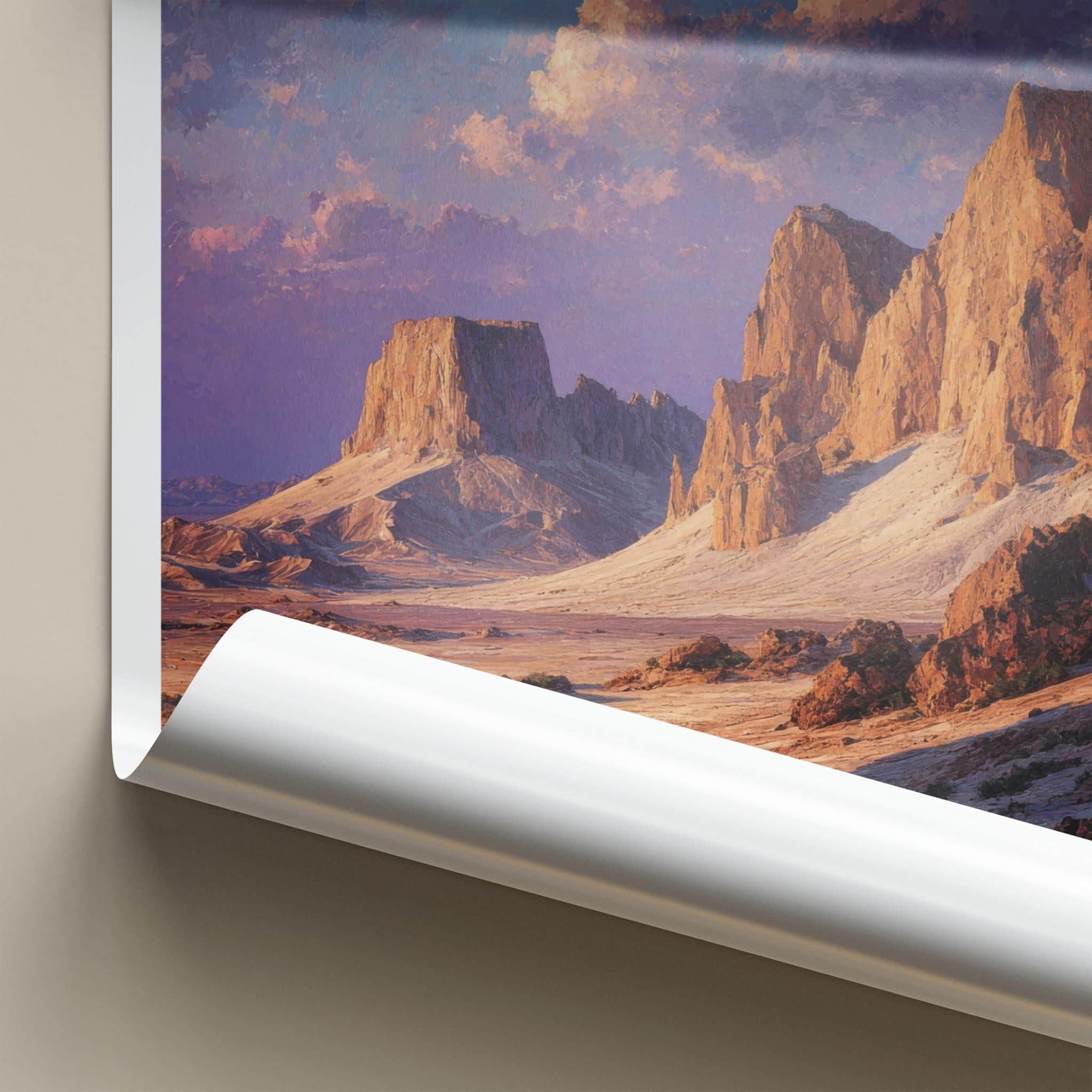 Lut Desert Poster - Iran Travel Art - Vivid Desert Sky Home Decor