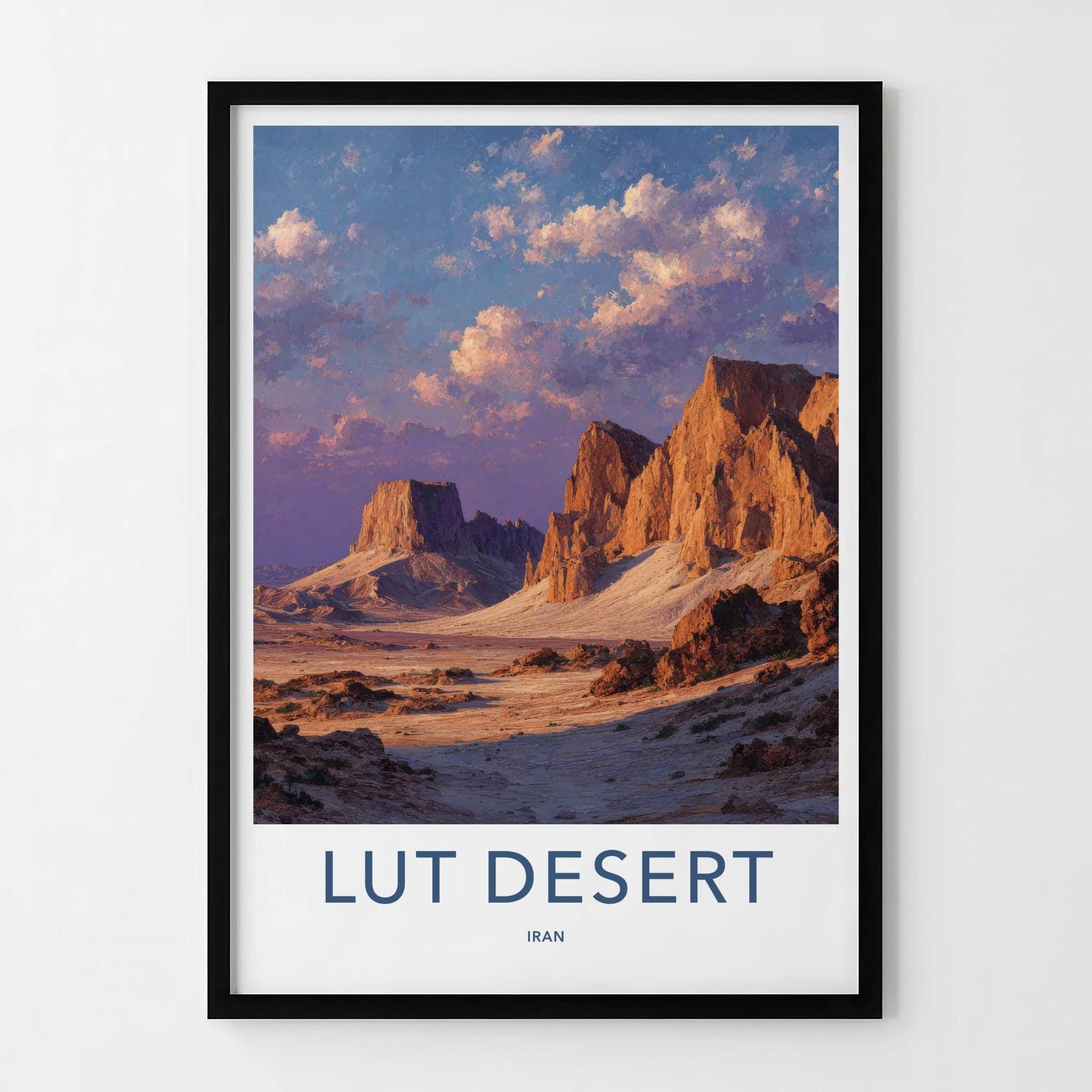 Lut Desert Poster - Iran Travel Art - Vivid Desert Sky Home Decor