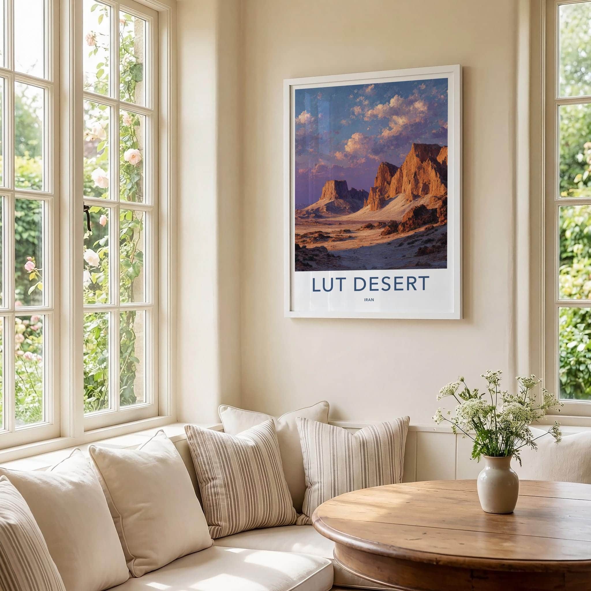 Lut Desert Poster - Iran Travel Art - Vivid Desert Sky Home Decor