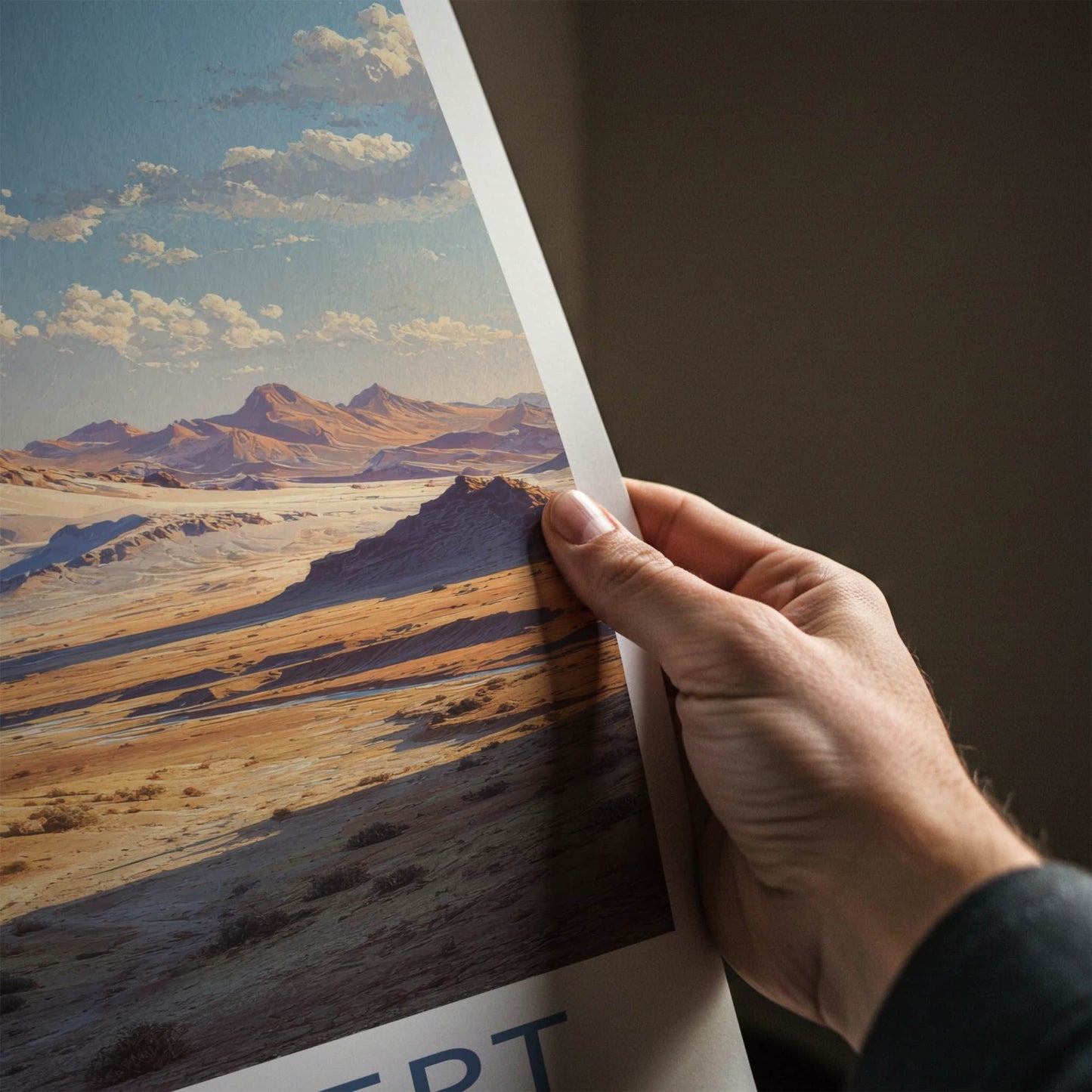 Lut Desert Poster - Iran Travel Print - Arid Mountain Peaks Framed Decor