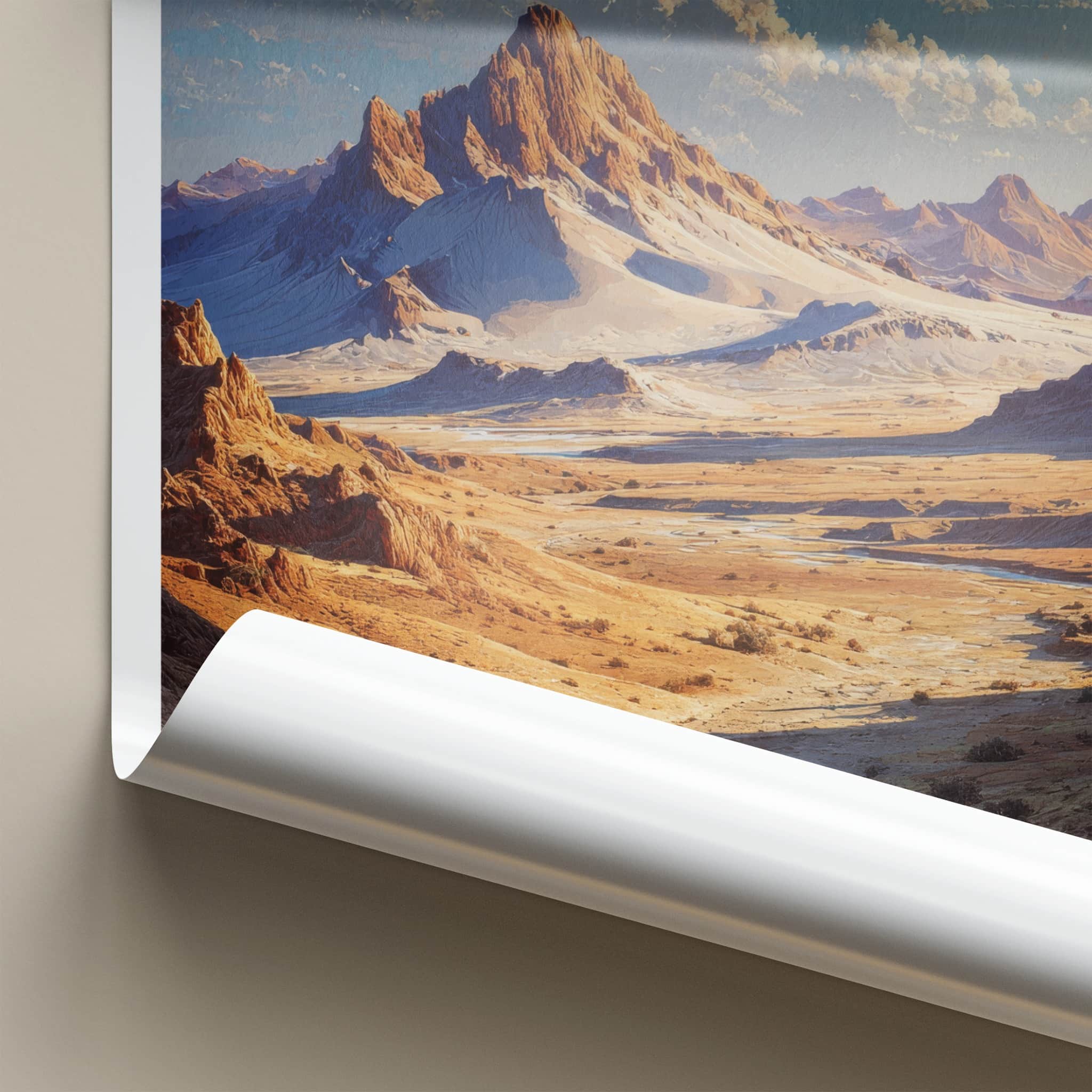 Lut Desert Poster - Iran Travel Print - Arid Mountain Peaks Framed Decor