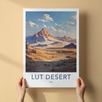 Lut Desert Poster - Iran Travel Print - Arid Mountain Peaks Framed Decor