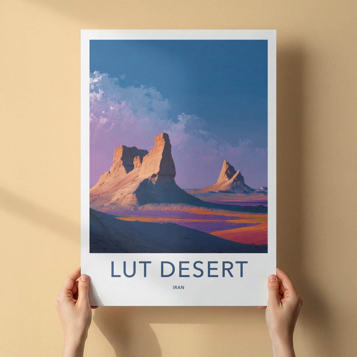 Lut Desert Poster - Iran Travel Print - Desert Rock Formations Home Decor