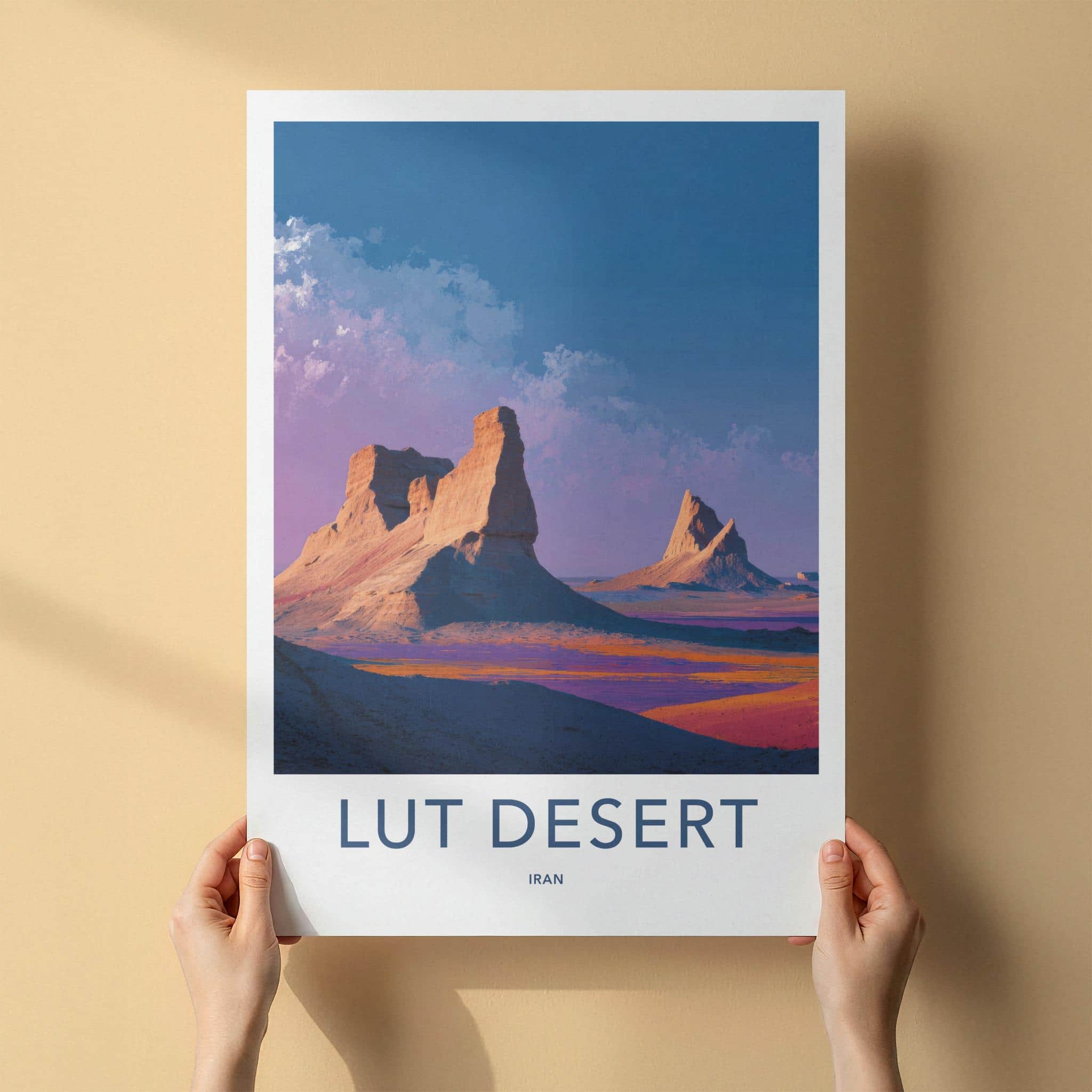 Lut Desert Poster - Iran Travel Print - Desert Rock Formations Home Decor