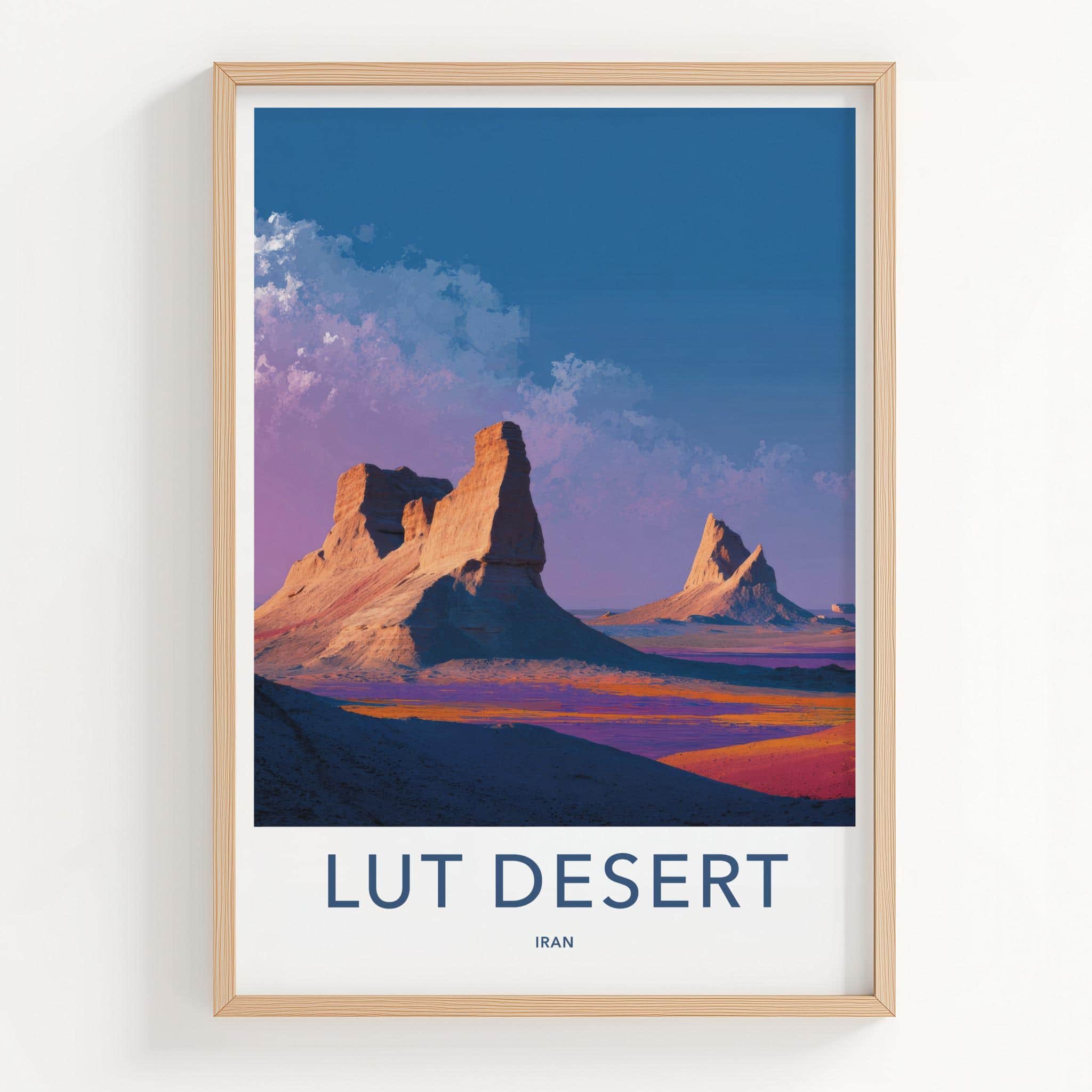 Lut Desert Poster - Iran Travel Print - Desert Rock Formations Home Decor