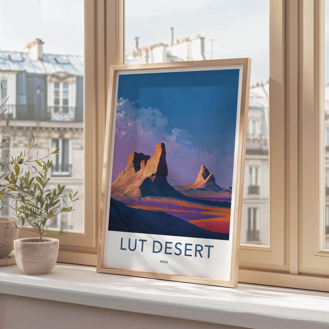 Lut Desert Poster - Iran Travel Print - Desert Rock Formations Home Decor
