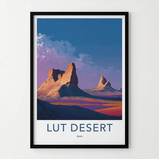 Lut Desert Poster - Iran Travel Print - Desert Rock Formations Home Decor