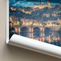 Luxembourg Poster - Luxembourg Travel Art - Starry Night Reflections Home Decor