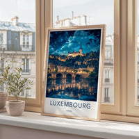 Luxembourg Poster - Luxembourg Travel Art - Starry Night Reflections Home Decor
