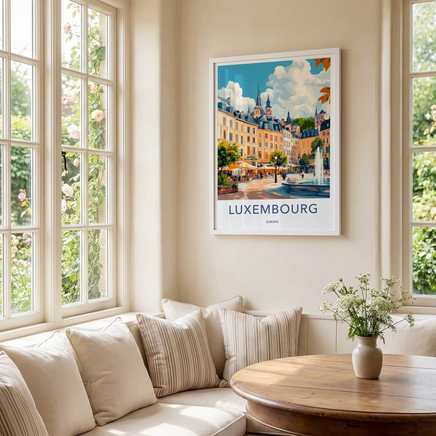 Luxembourg Poster - Luxembourg Travel Art - Vibrant City Square Wall Decor