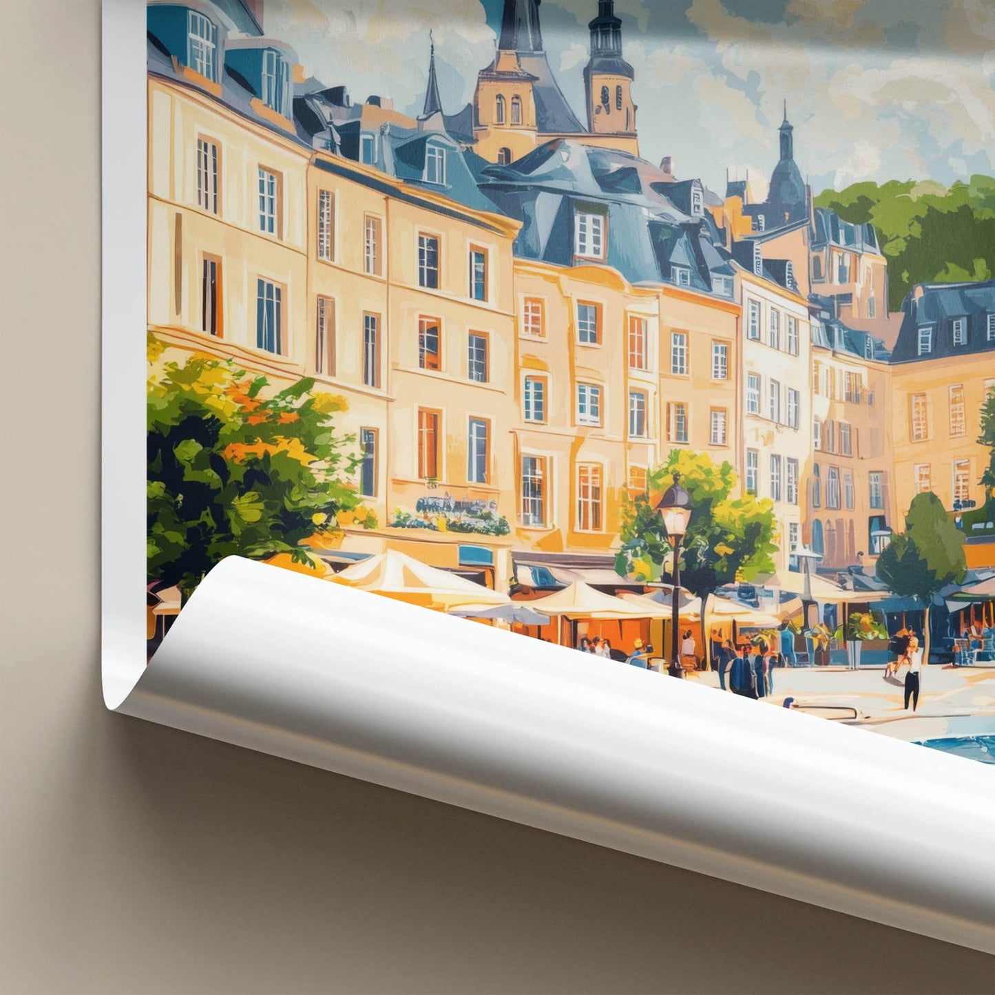 Luxembourg Poster - Luxembourg Travel Art - Vibrant City Square Wall Decor