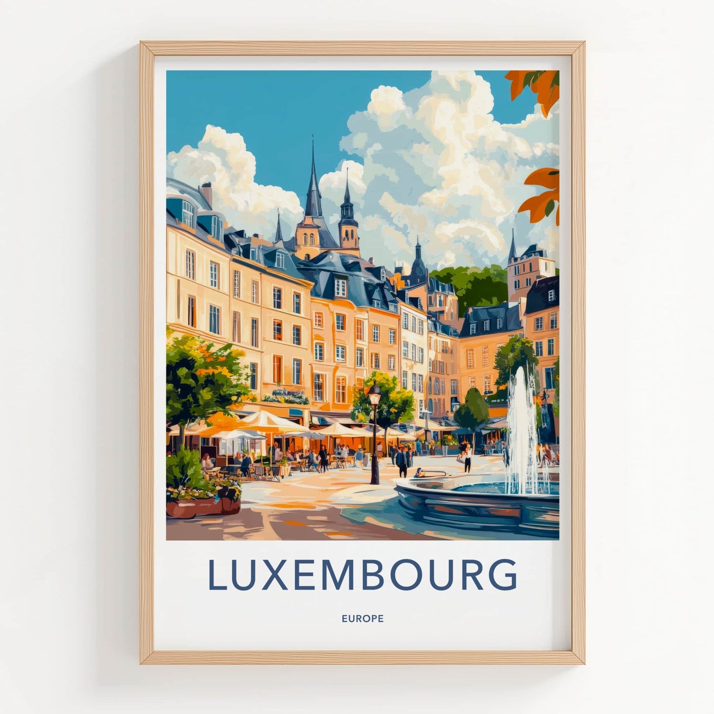 Luxembourg Poster - Luxembourg Travel Art - Vibrant City Square Wall Decor