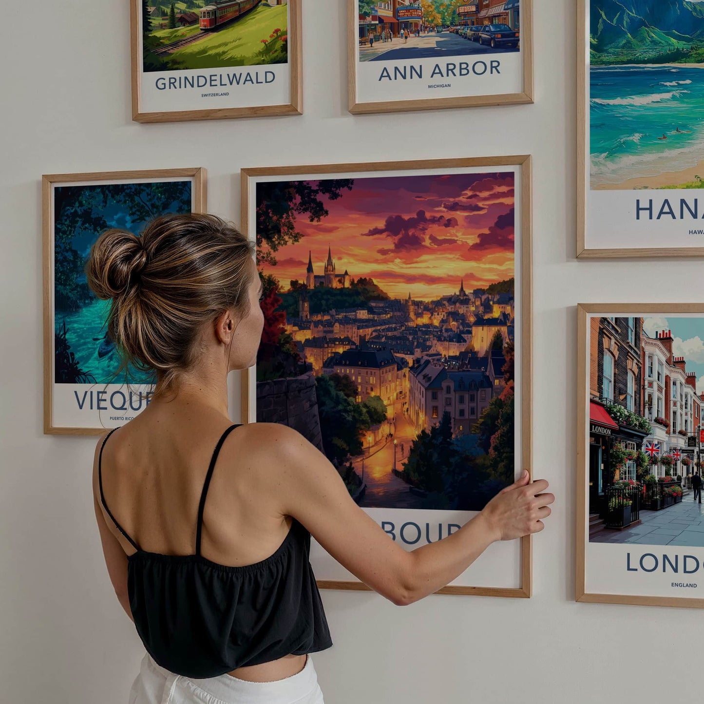 Luxembourg Poster - Luxembourg Travel Art - Vibrant Sunset City Home Decor