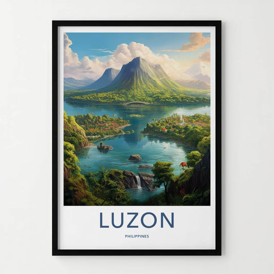 Luzon Poster - Philippines Travel Art - Lush Island Village Home Decor