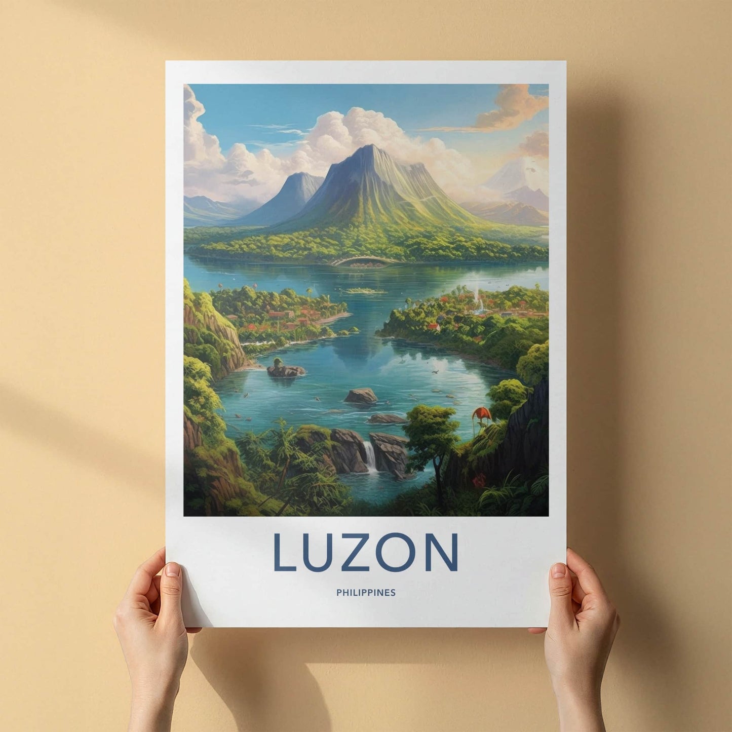 Luzon Poster - Philippines Travel Art - Lush Island Village Home Decor