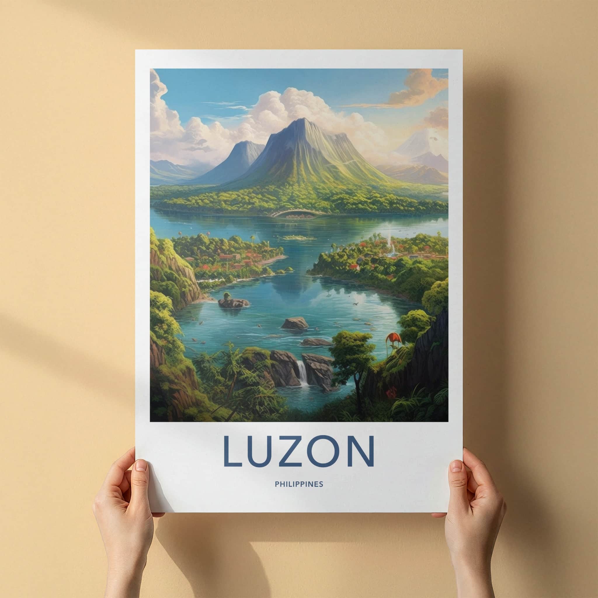 Luzon Poster - Philippines Travel Art - Lush Island Village Home Decor