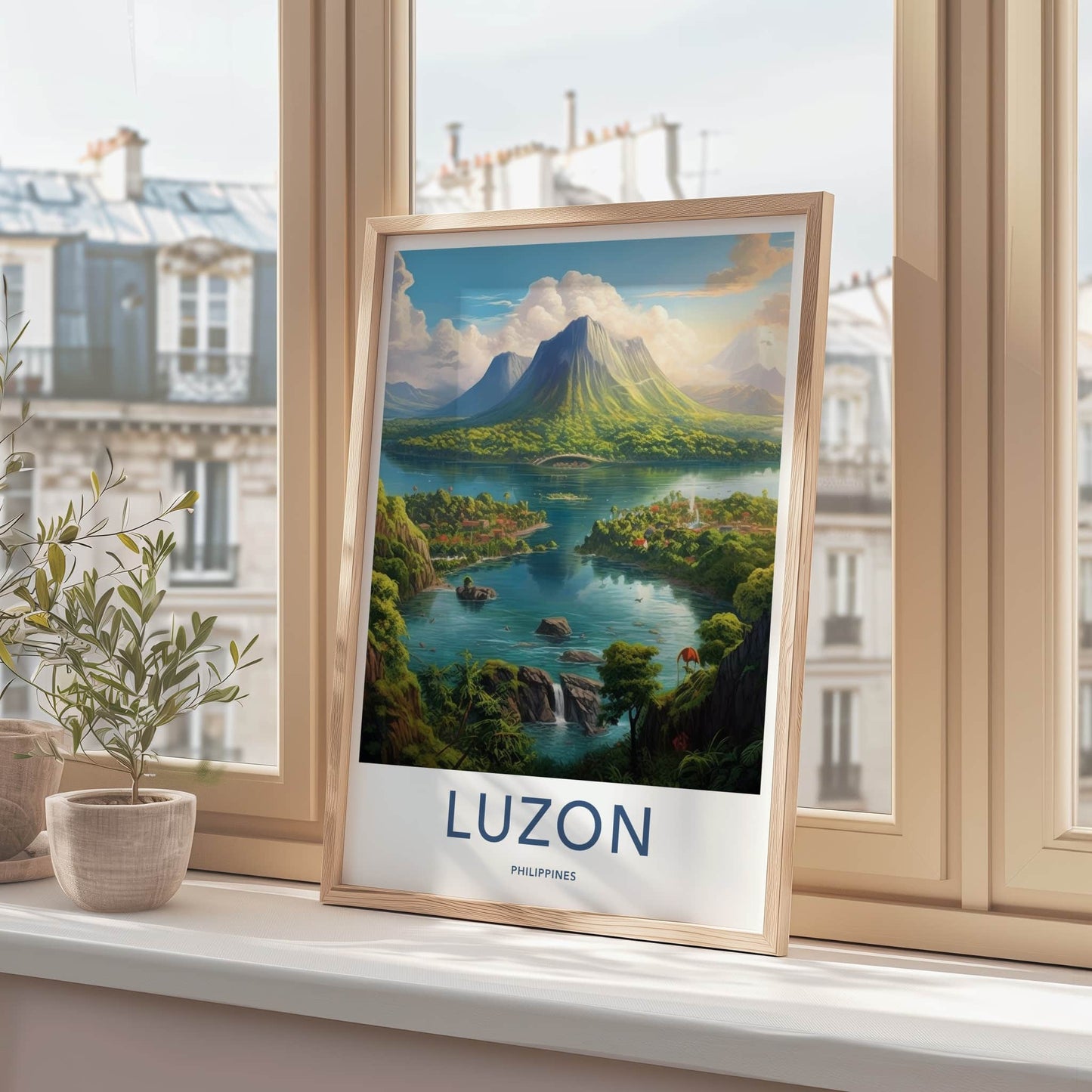 Luzon Poster - Philippines Travel Art - Lush Island Village Home Decor