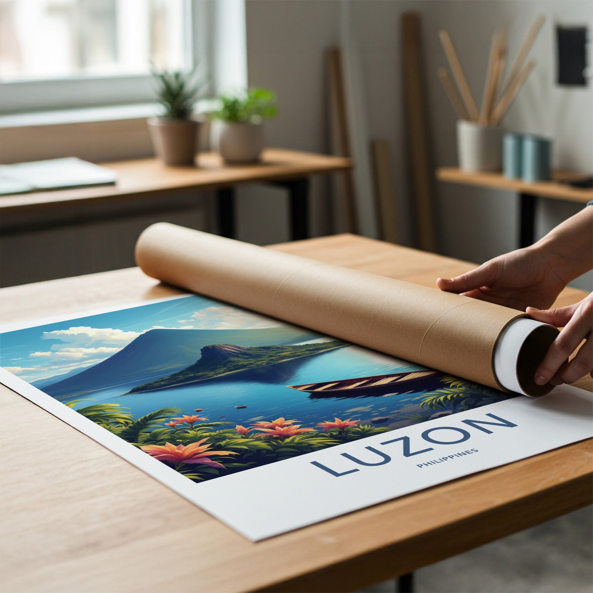 Luzon Poster - Philippines Travel Art - Majestic Volcanic Island Home Decor
