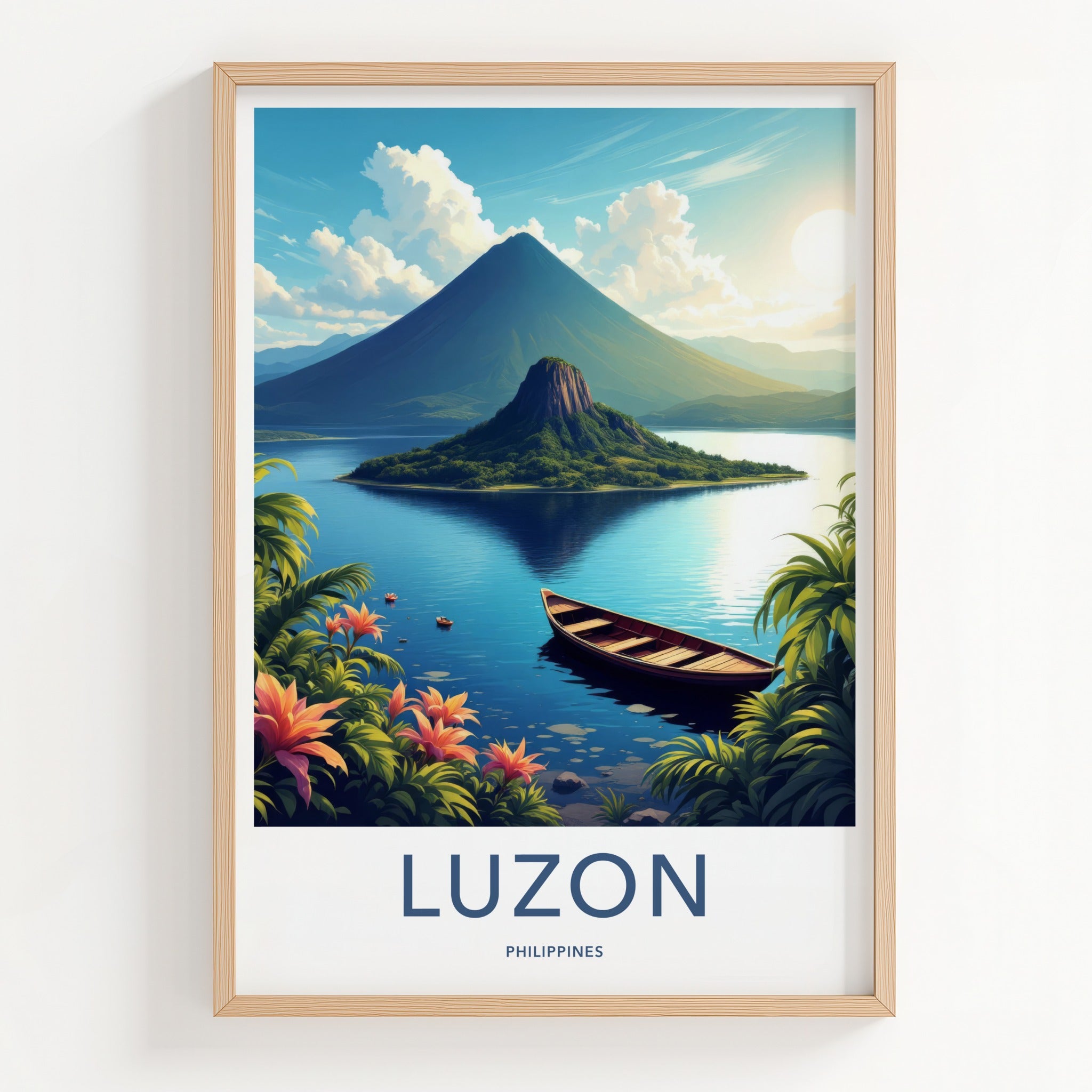 Luzon Poster - Philippines Travel Art - Majestic Volcanic Island Home Decor