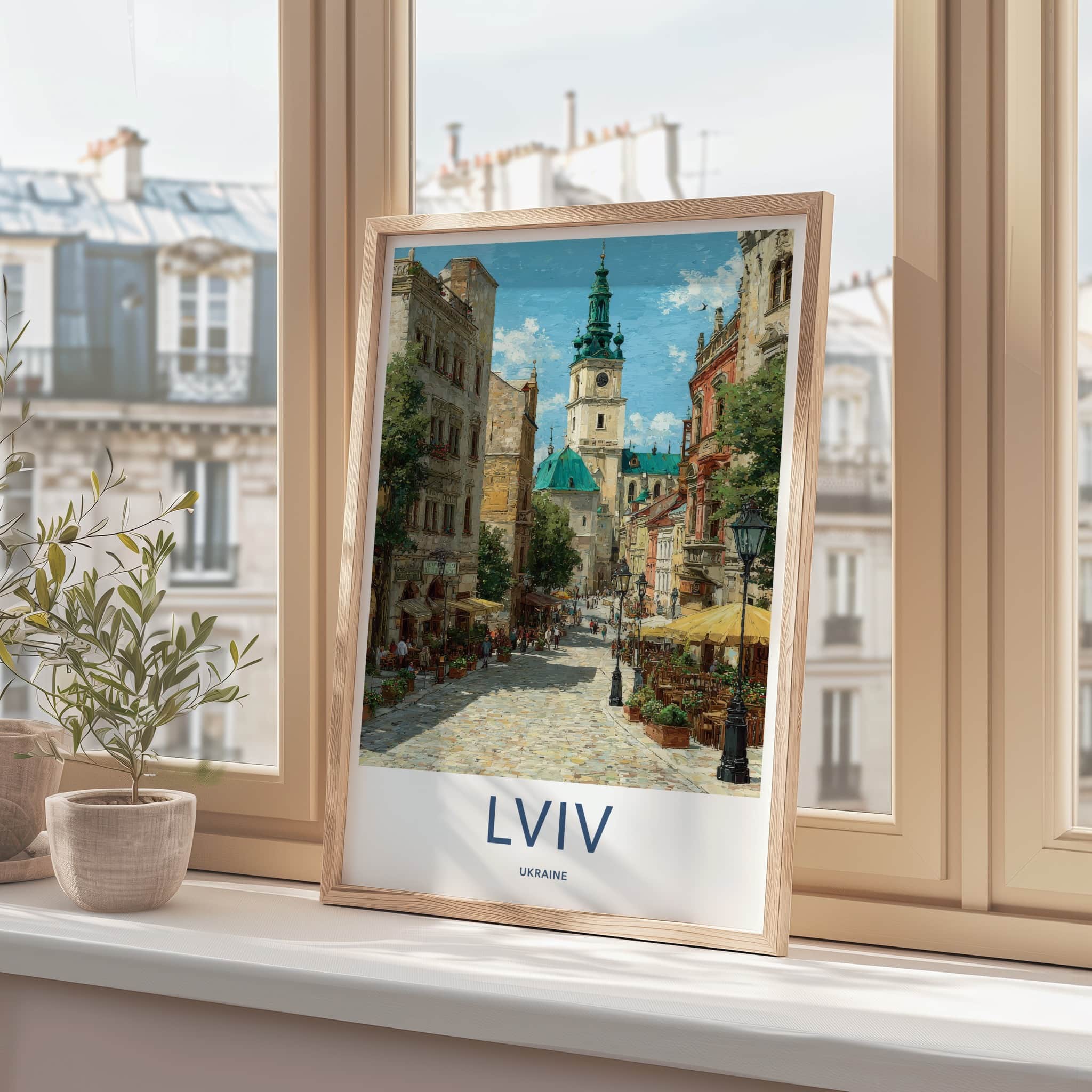 Lviv Poster - Ukraine Framed Art - Bell Tower Street Gallery Art