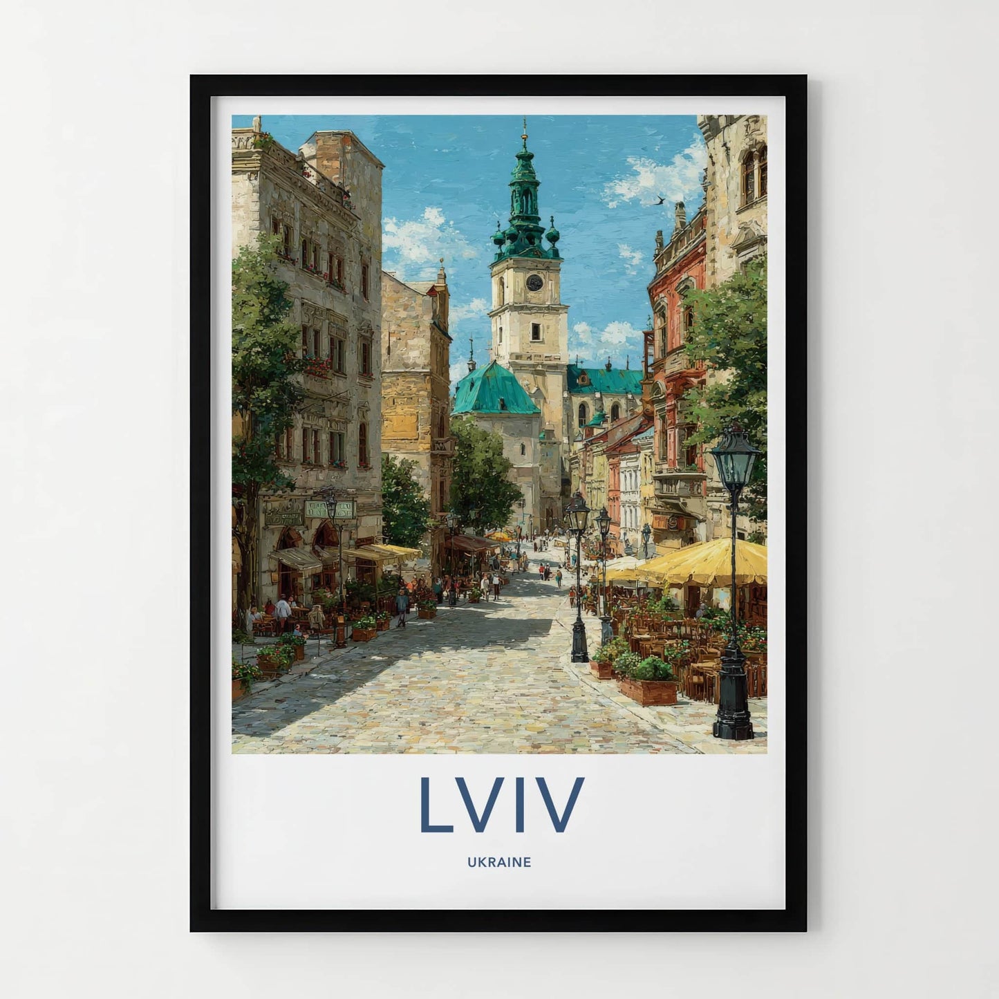 Lviv Poster - Ukraine Framed Art - Bell Tower Street Gallery Art