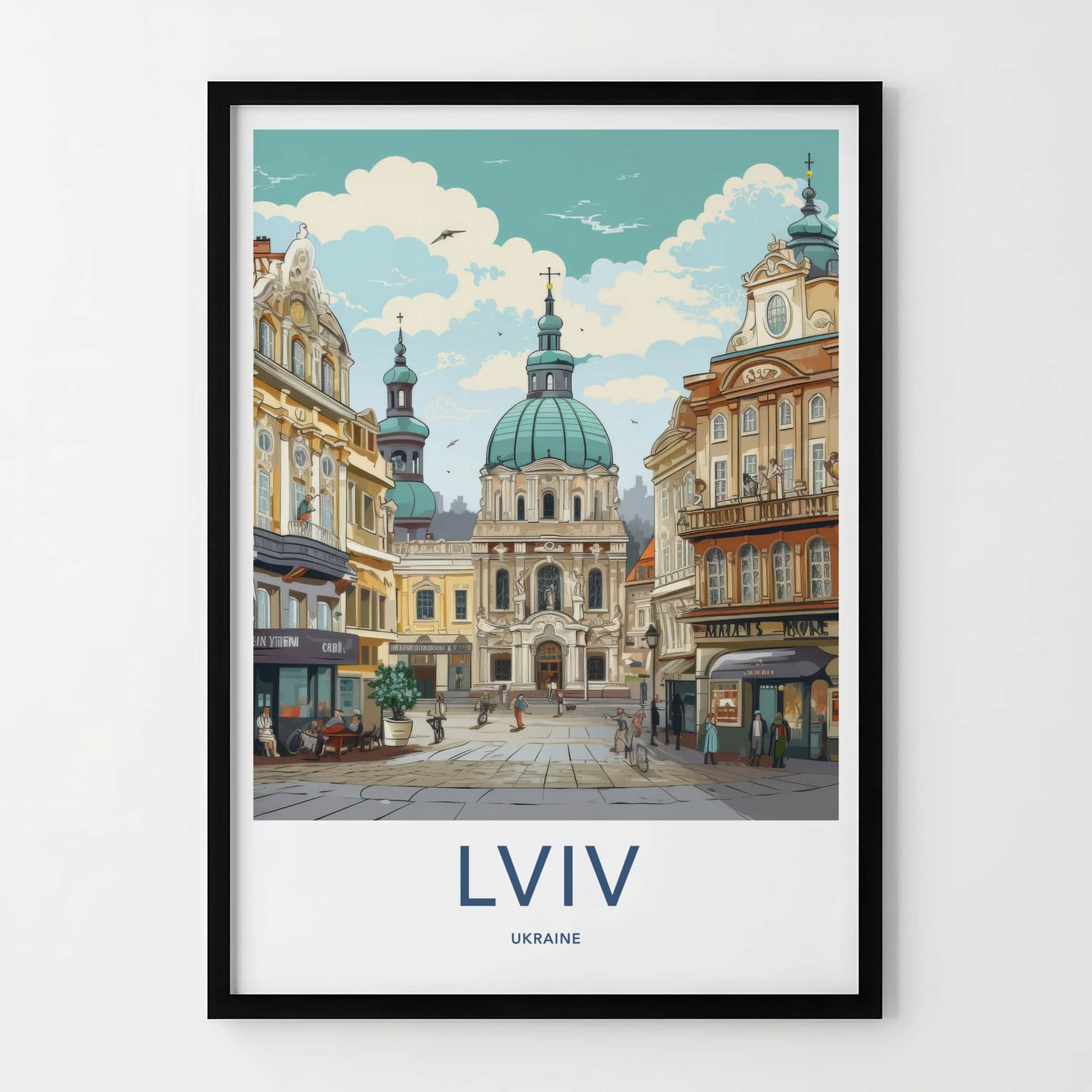 Lviv Poster - Ukraine Travel Art - Grand Baroque Dome Home Decor