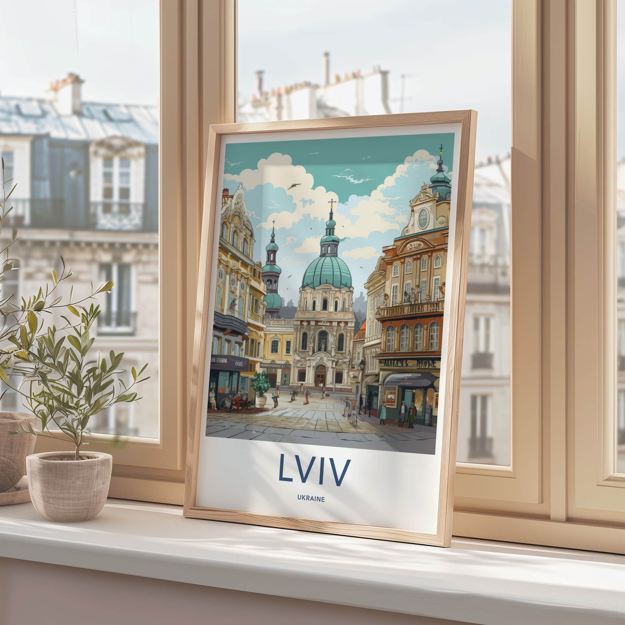 Lviv Poster - Ukraine Travel Art - Grand Baroque Dome Home Decor