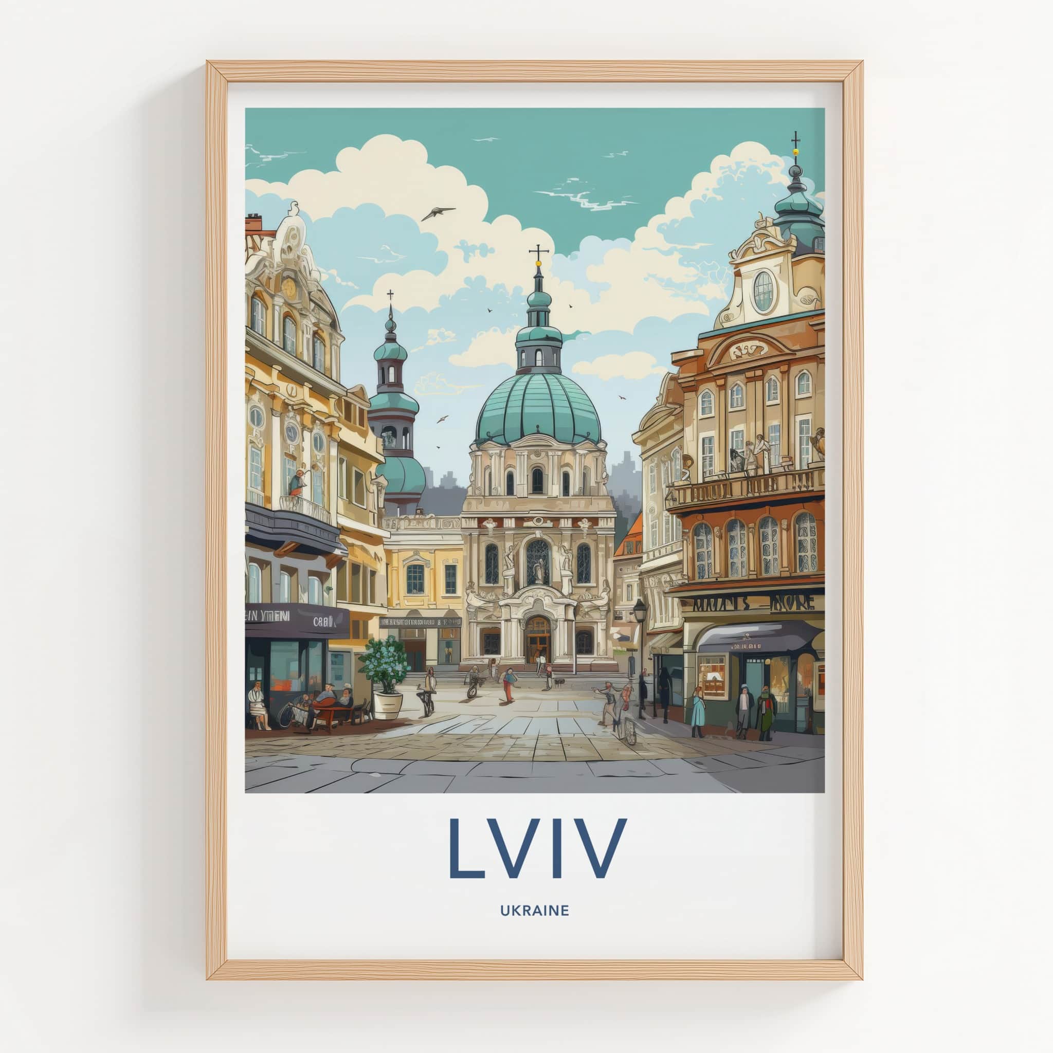 Lviv Poster - Ukraine Travel Art - Grand Baroque Dome Home Decor