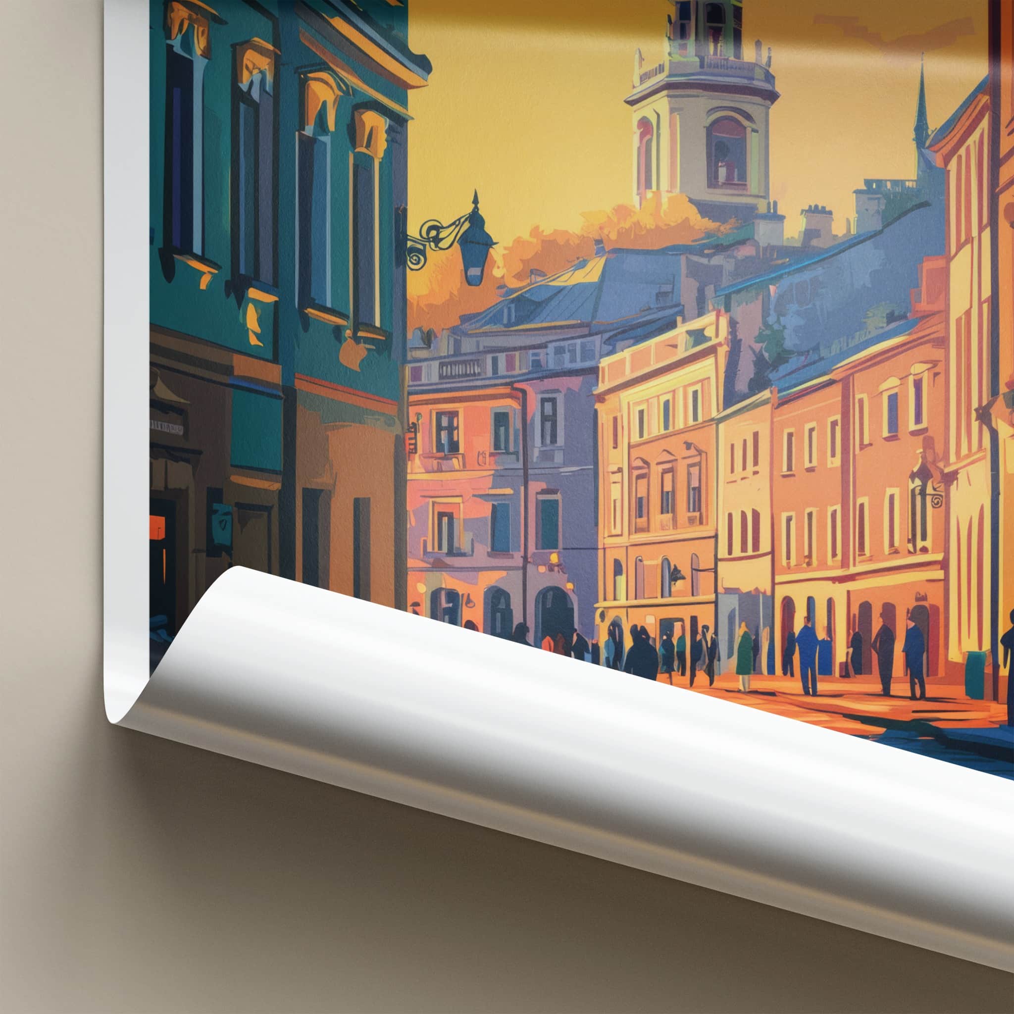 Lviv Poster - Ukraine Travel Art - Historic City Sunset Home Decor
