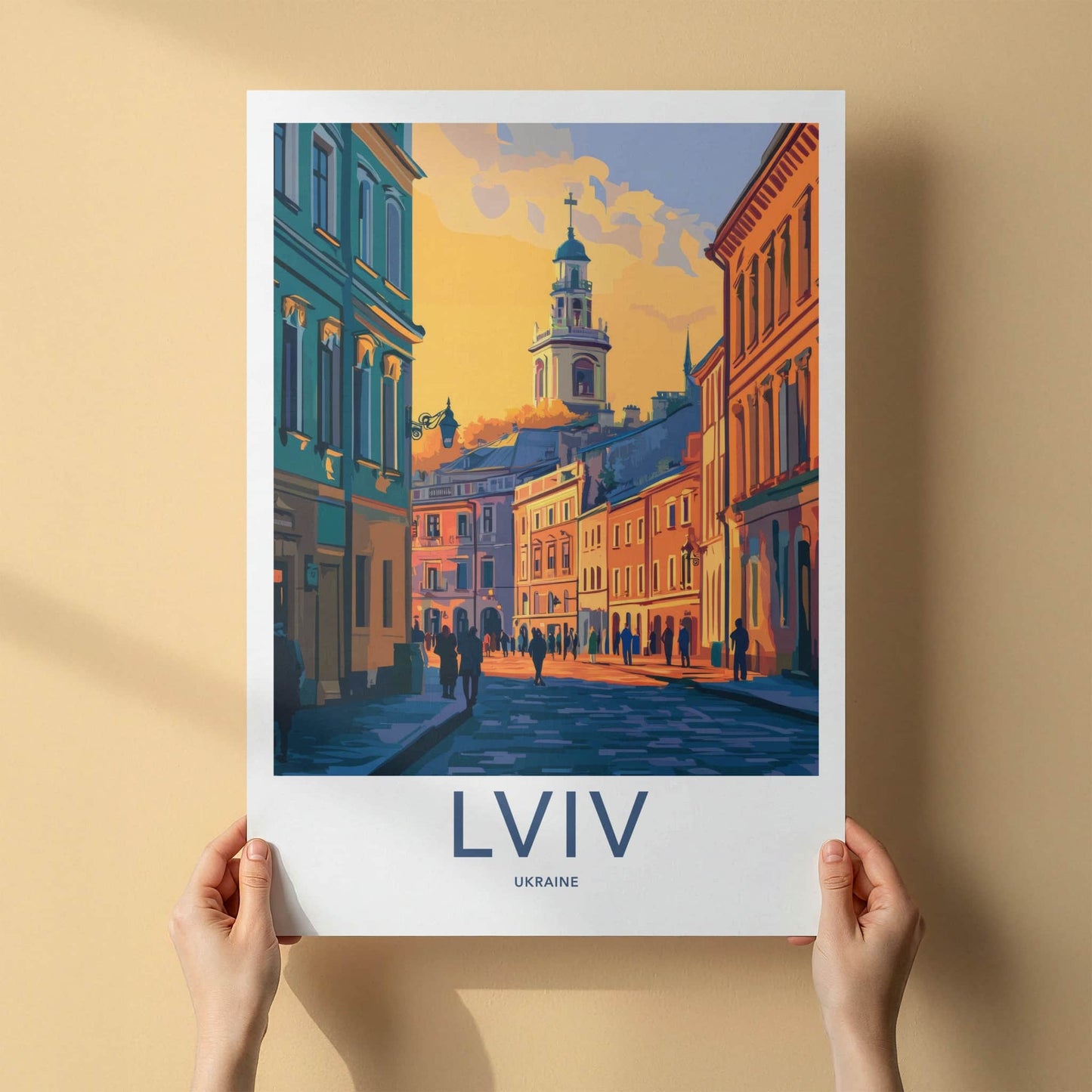 Lviv Poster - Ukraine Travel Art - Historic City Sunset Home Decor