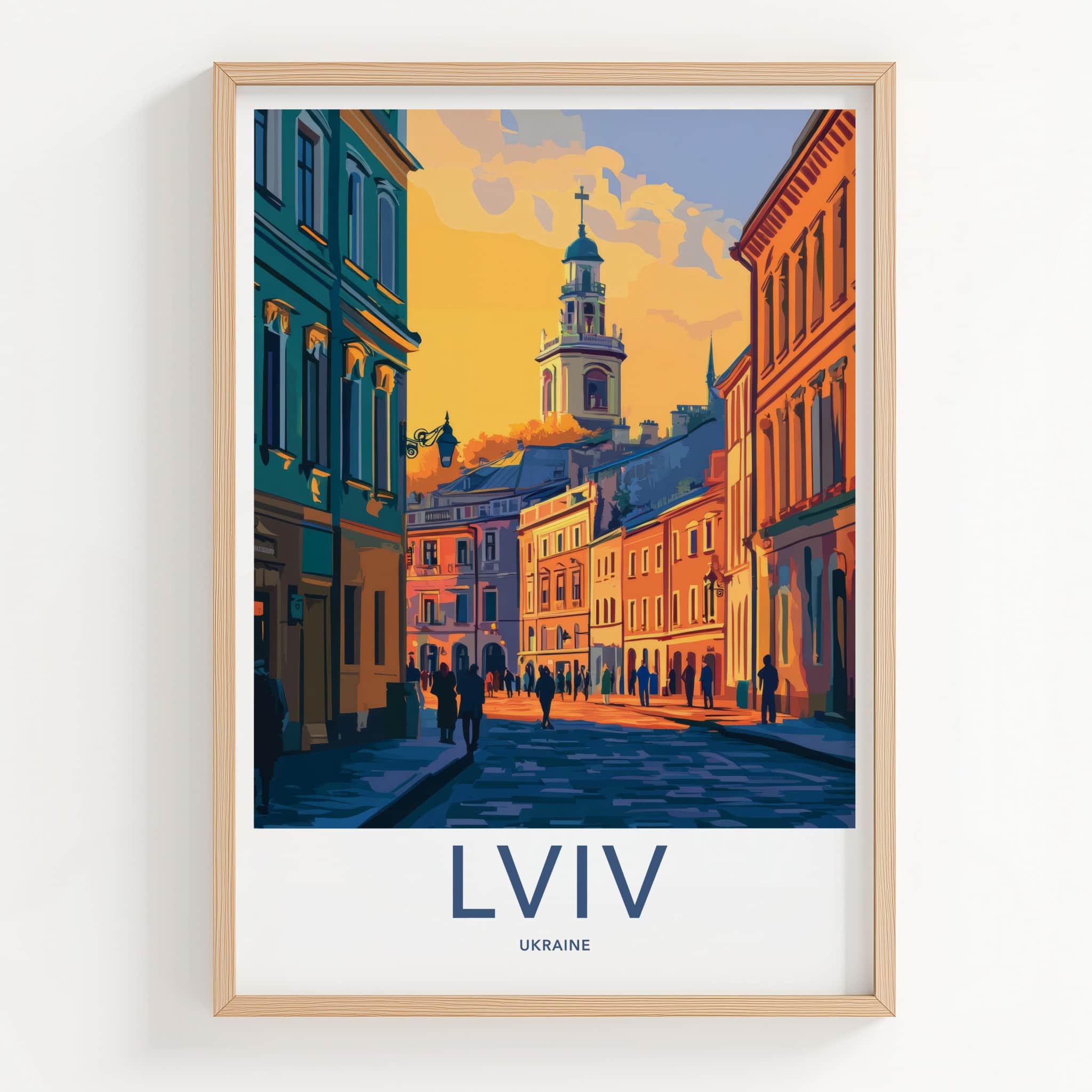 Lviv Poster - Ukraine Travel Art - Historic City Sunset Home Decor