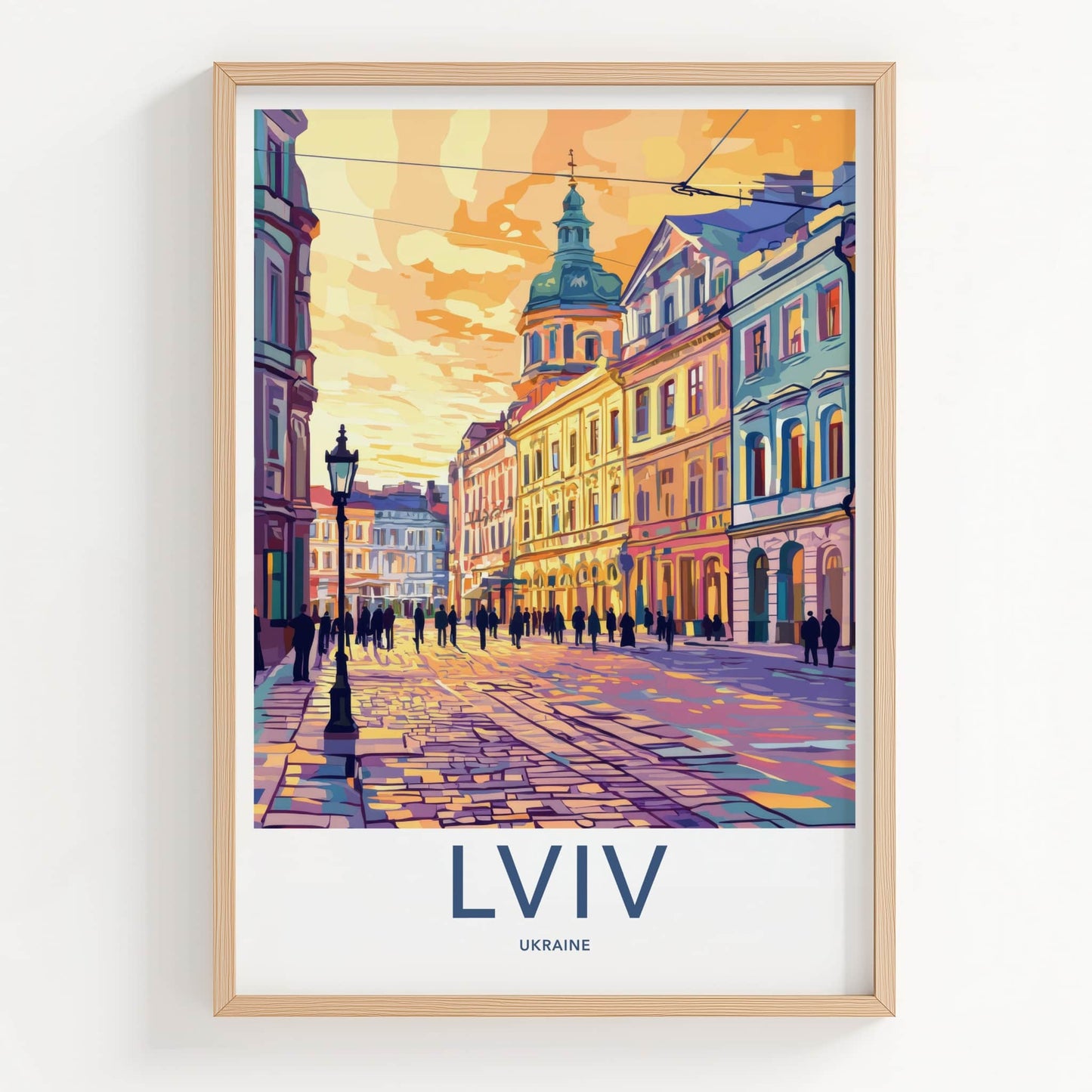 Lviv Poster - Ukraine Travel Art - Vibrant City Street Home Decor
