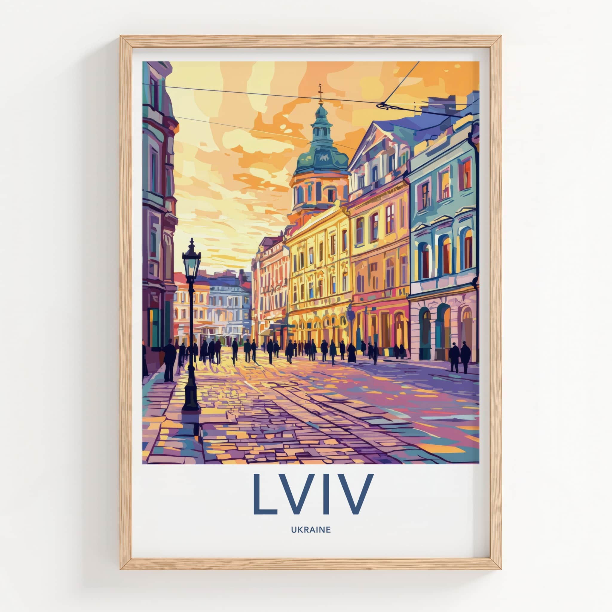 Lviv Poster - Ukraine Travel Art - Vibrant City Street Home Decor