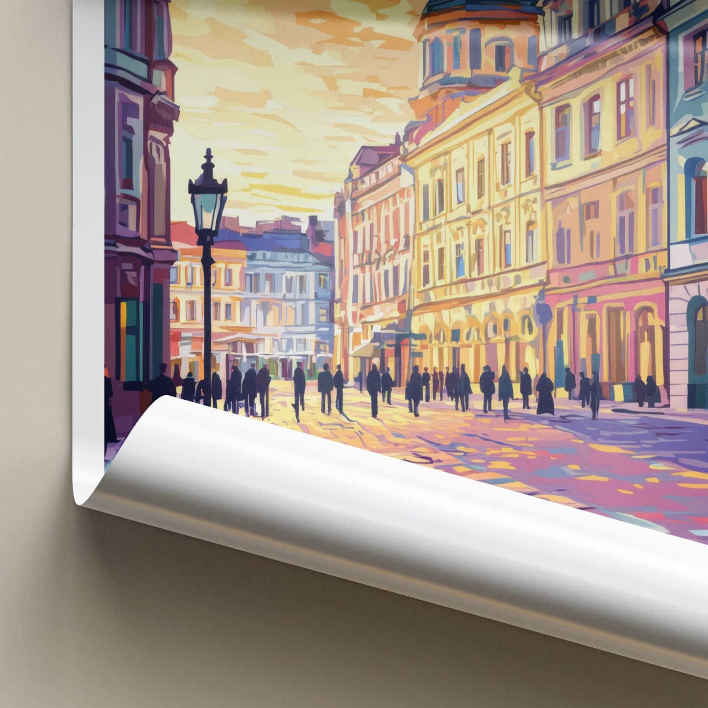 Lviv Poster - Ukraine Travel Art - Vibrant City Street Home Decor