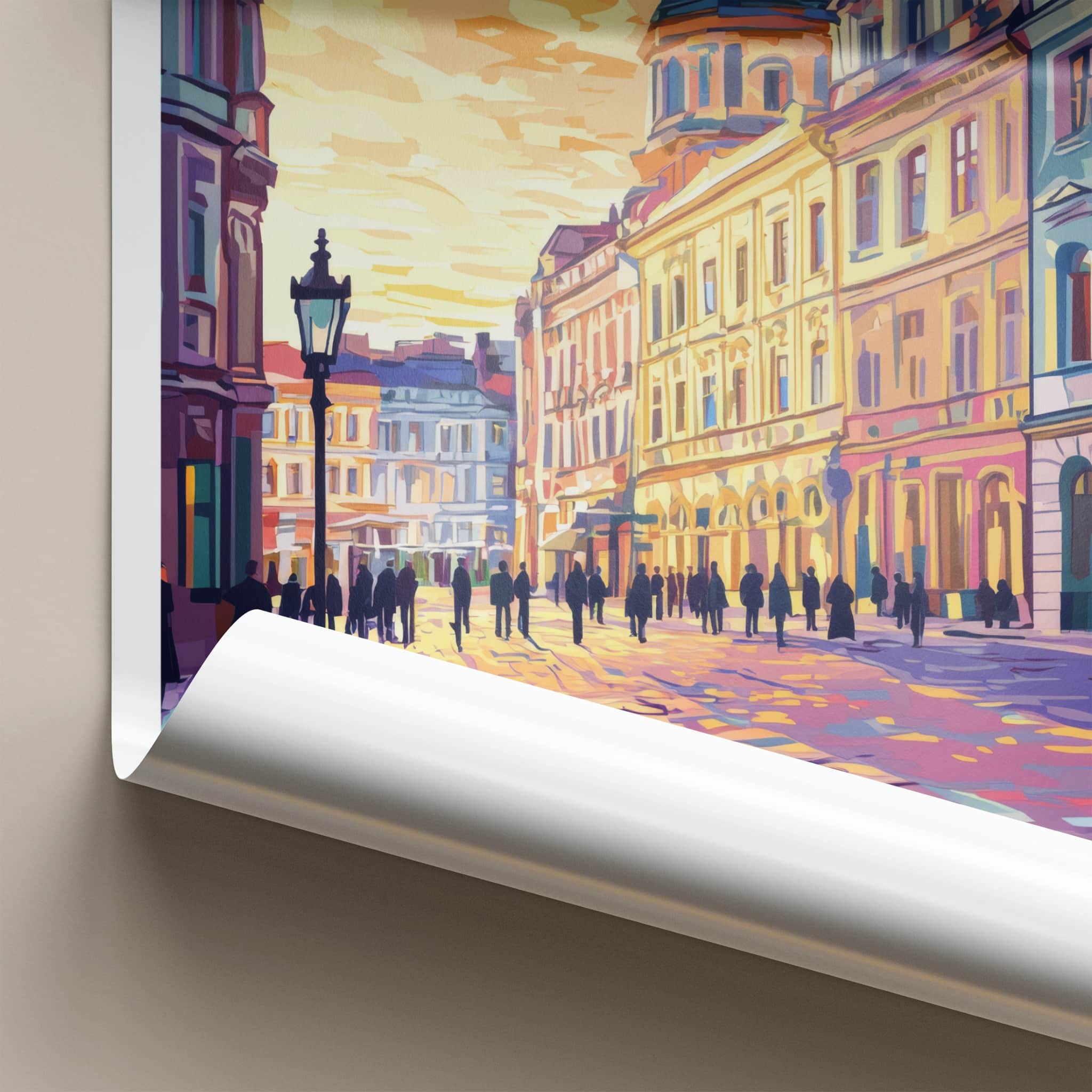 Lviv Poster - Ukraine Travel Art - Vibrant City Street Home Decor