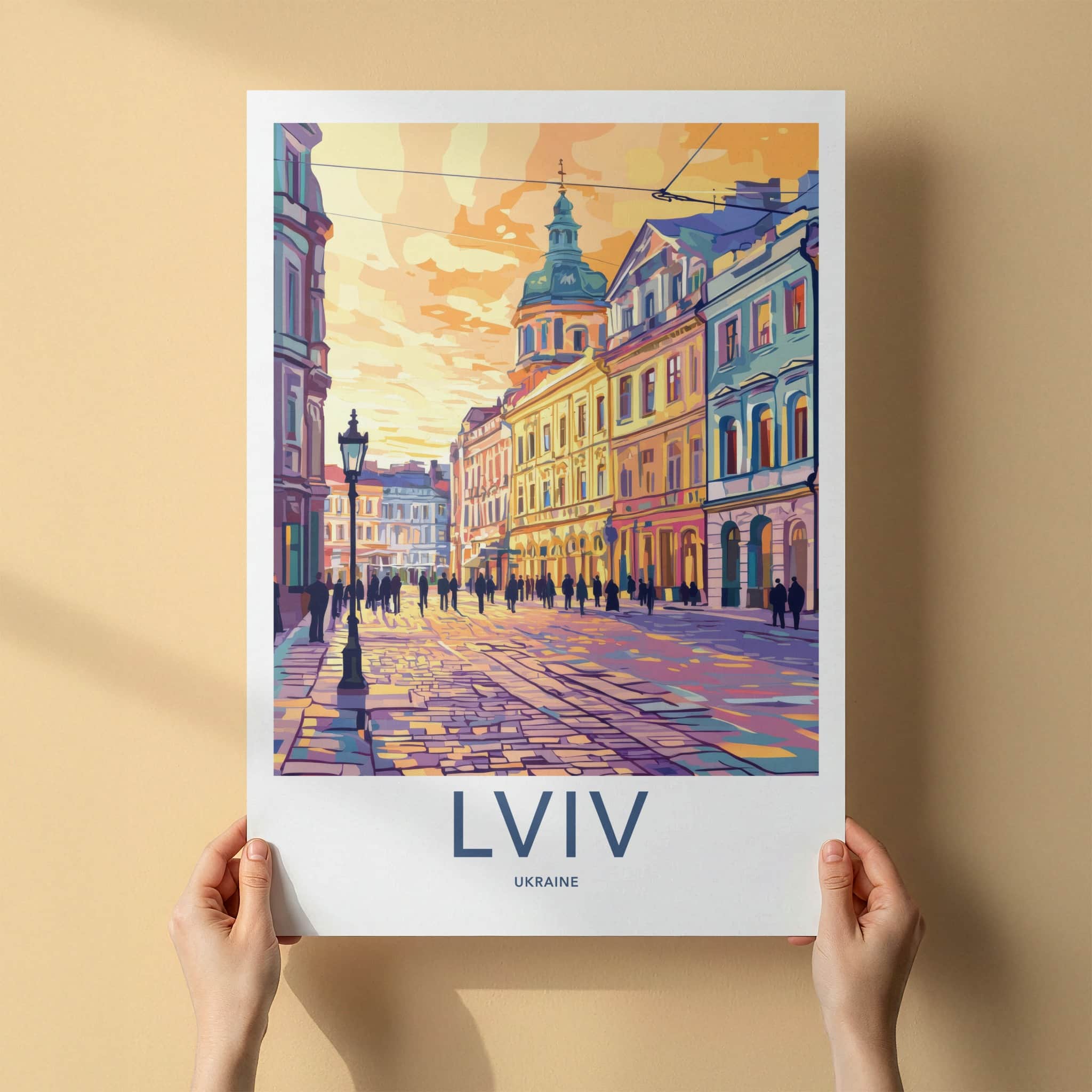 Lviv Poster - Ukraine Travel Art - Vibrant City Street Home Decor