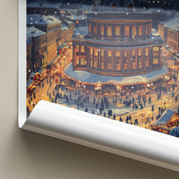 Lviv Poster - Ukraine Wall Art - Snowy Market Night Gift