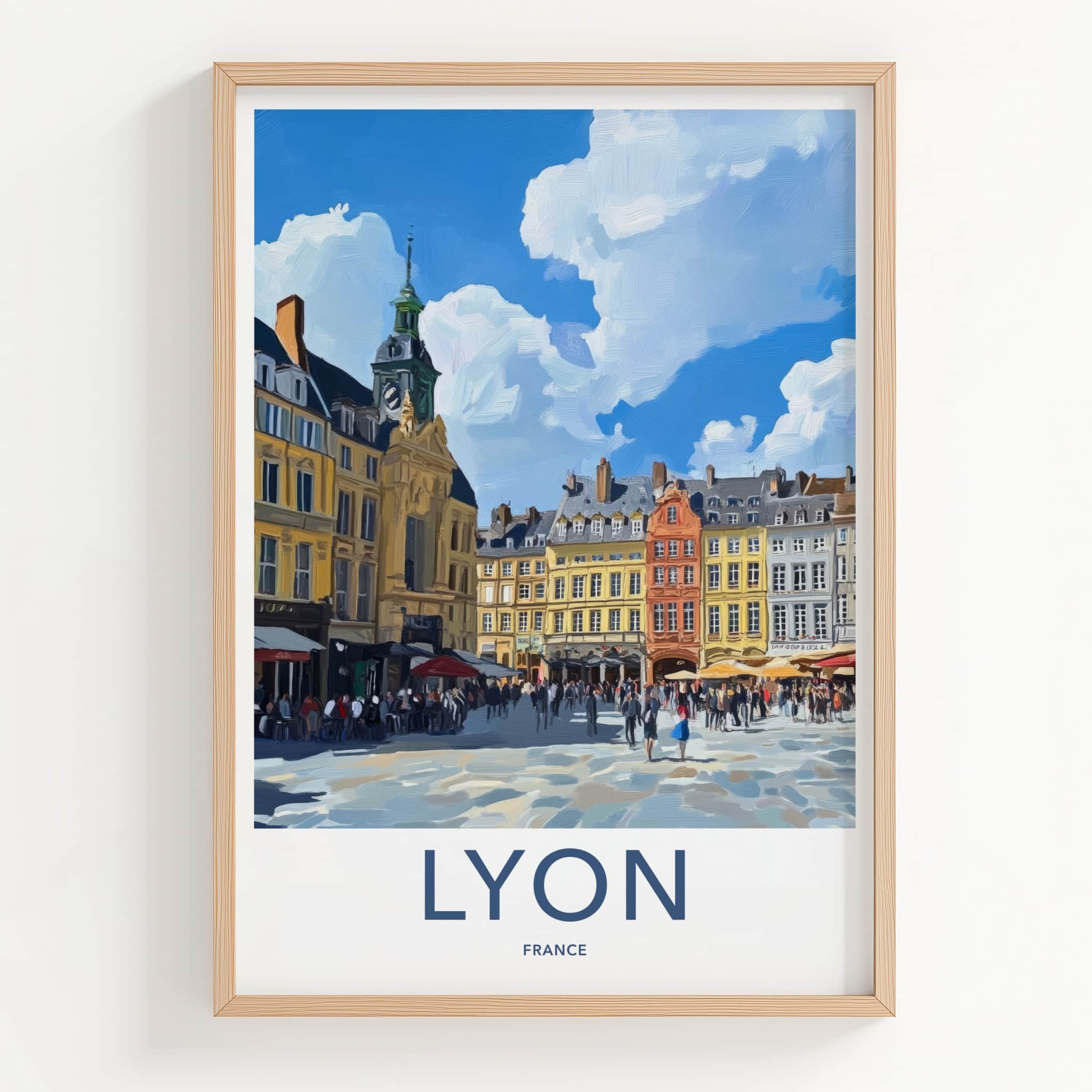 Lyon Poster - France Travel Print - Historic European Square Home Decor