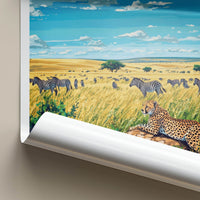 Maasai Mara Poster - Kenya Travel Art - Cheetah Zebras Grassland Home Decor