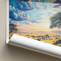 Maasai Mara Poster - Kenya Travel Art - Savanna Zebras Sunset Home Decor