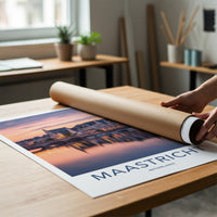 Maastricht Poster - Netherlands Travel Art - Dusk City Reflections Home Decor