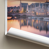 Maastricht Poster - Netherlands Travel Art - Dusk City Reflections Home Decor