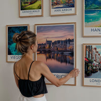 Maastricht Poster - Netherlands Travel Art - Dusk City Reflections Home Decor