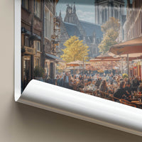 Maastricht Poster - Netherlands Travel Art - Outdoor Cafe Scene Home Decor