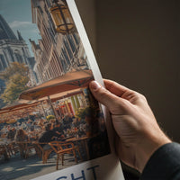 Maastricht Poster - Netherlands Travel Art - Outdoor Cafe Scene Home Decor