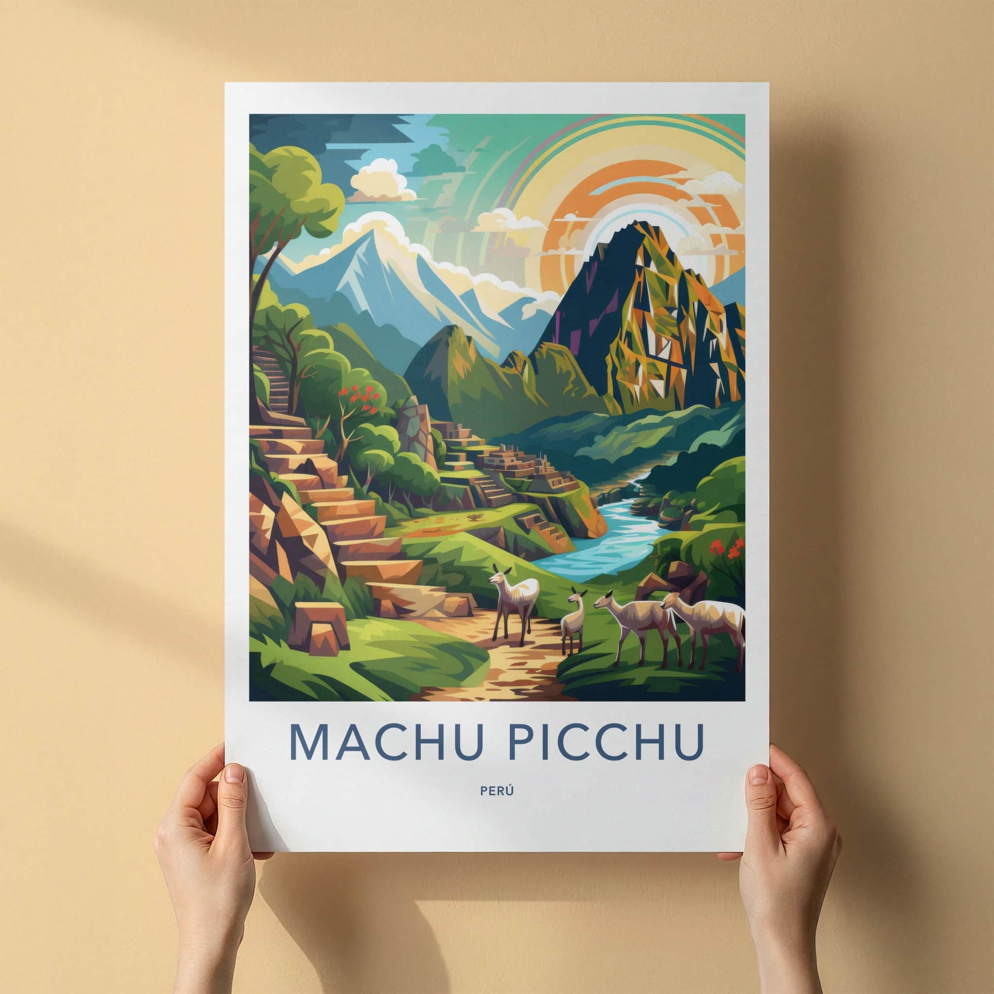 Machu Picchu Poster - Peru Travel Art - Ancient City Mountains Home Decor