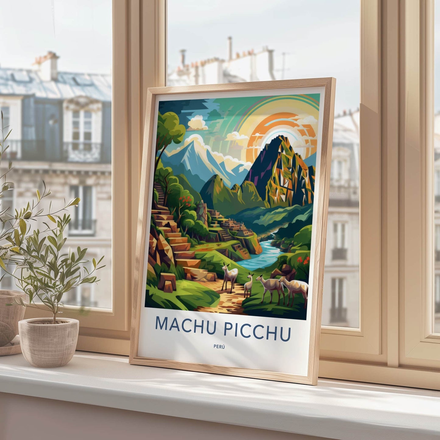 Machu Picchu Poster - Peru Travel Art - Ancient City Mountains Home Decor