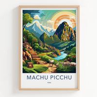Machu Picchu Poster - Peru Travel Art - Ancient City Mountains Home Decor