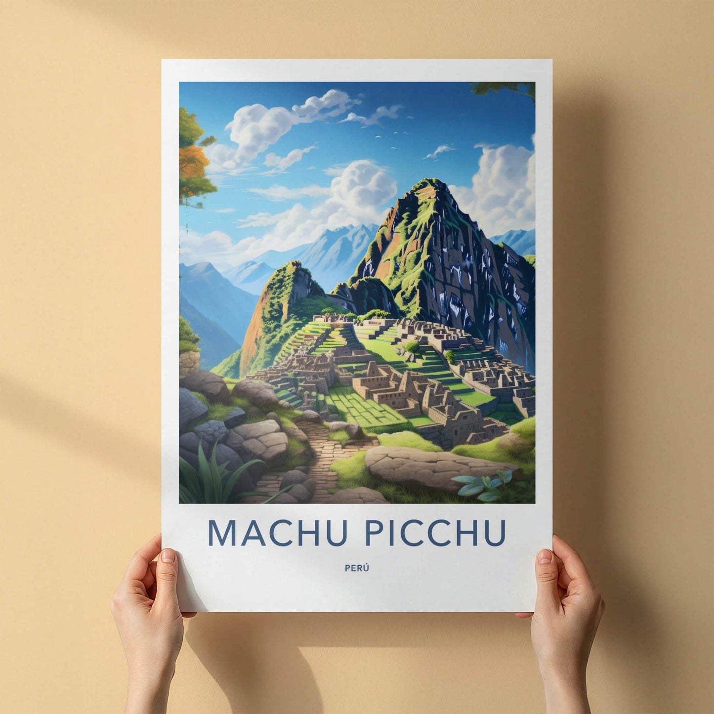 Machu Picchu Poster - Peru Travel Art - Ancient Inca Citadel Home Decor