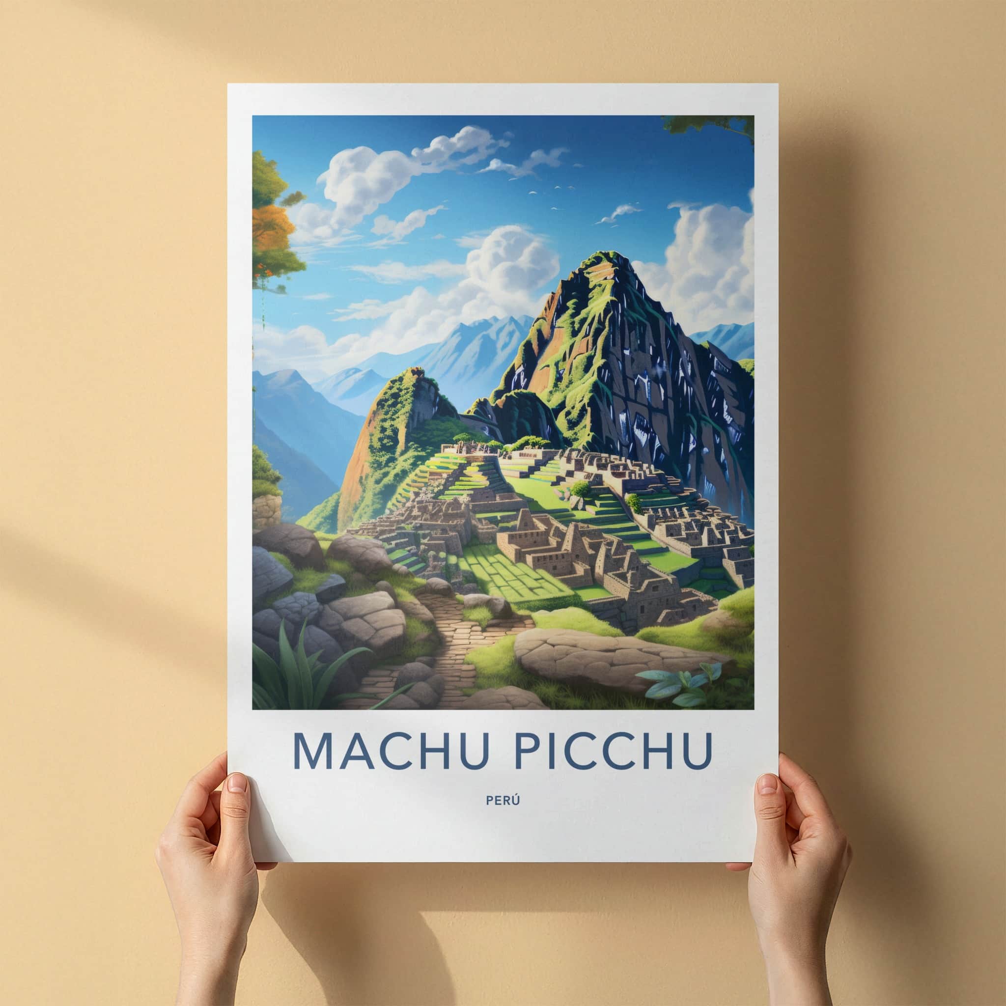 Machu Picchu Poster - Peru Travel Art - Ancient Inca Citadel Home Decor